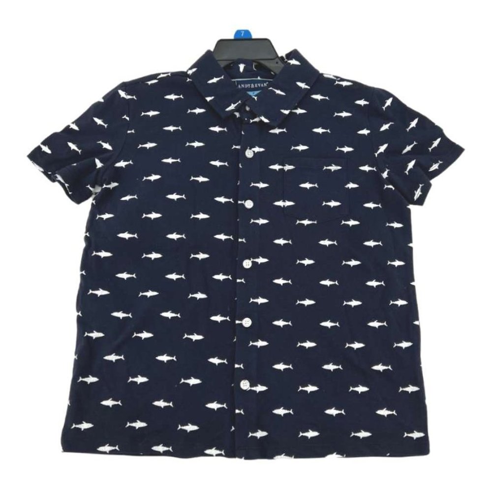 Andy & Evan | Boy's Button Down & Pant Set | 2 Pieces | Navy & Khaki | Size 7